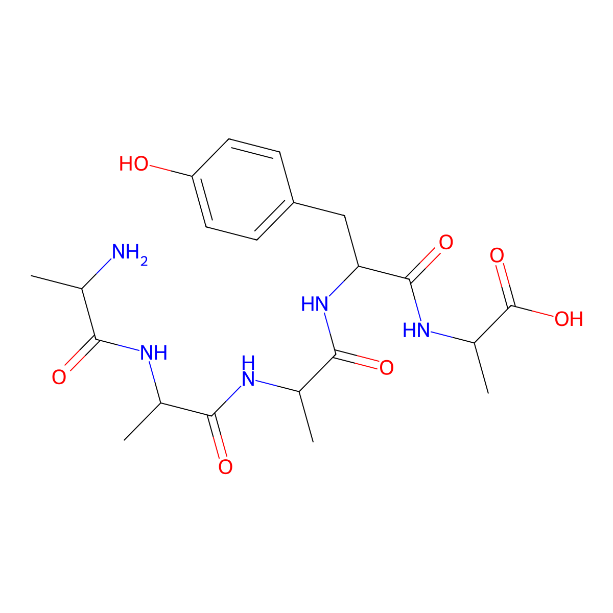 H-Ala-Ala-Ala-Tyr-Ala-OH molecular structure, CAS 107865-40-7