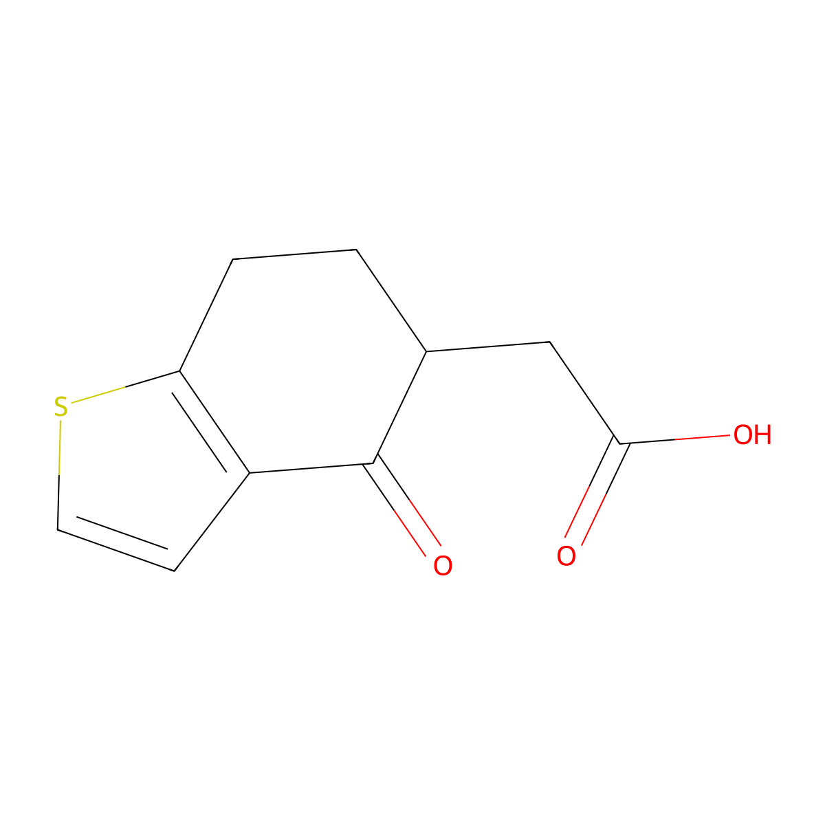 2-(4-Oxo-4,5,6,7-tetrahydro-1-benzothiophen-5-yl)acetic acid molecular structure, CAS 107866-80-8