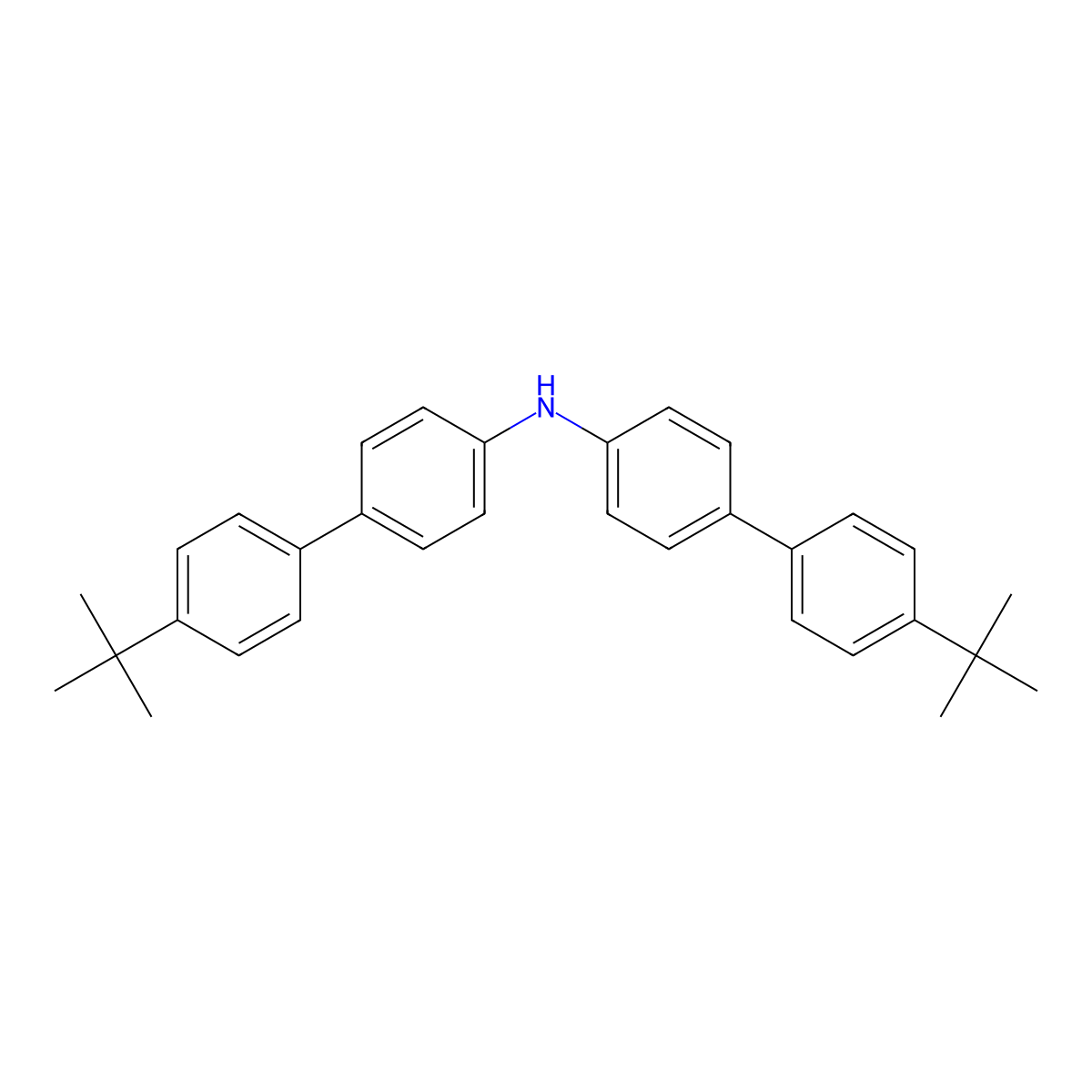 Bis(4'-(tert-butyl)-[1,1'-biphenyl]-4-yl)amine molecular structure, CAS 1078705-10-8