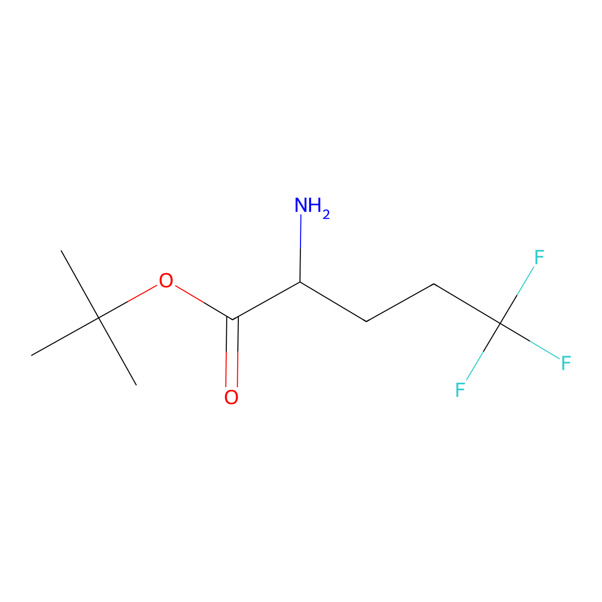 Tert-butyl 2-amino-5,5,5-trifluoropentanoate molecular structure, CAS 107871-20-5