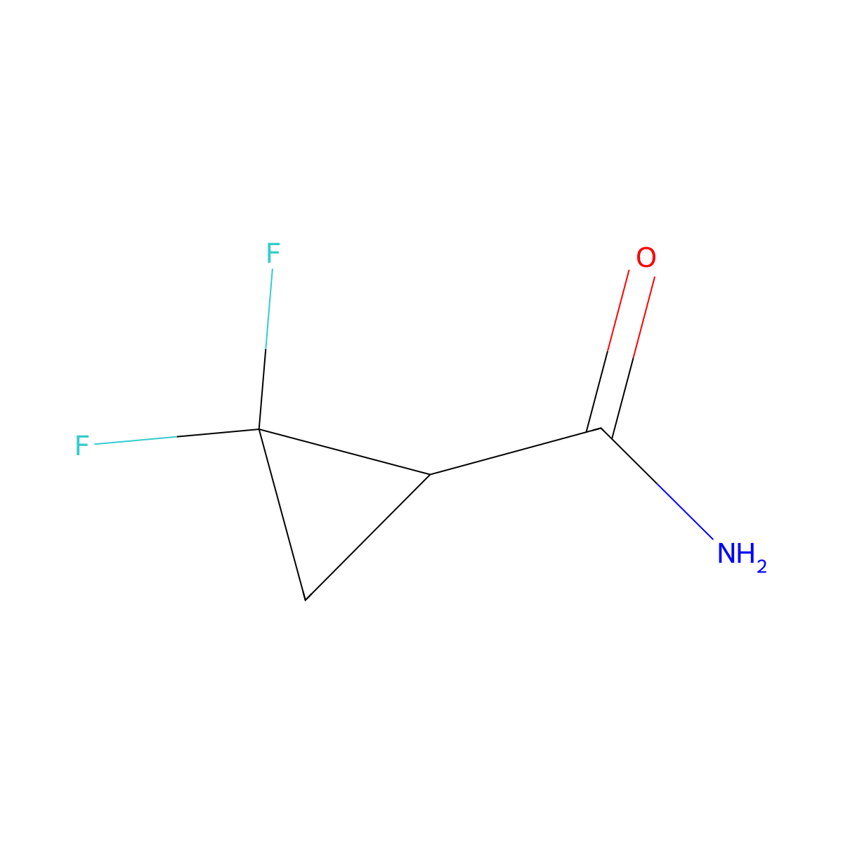 2,2-Difluorocyclopropane-1-carboxamide molecular structure, CAS 107872-84-4