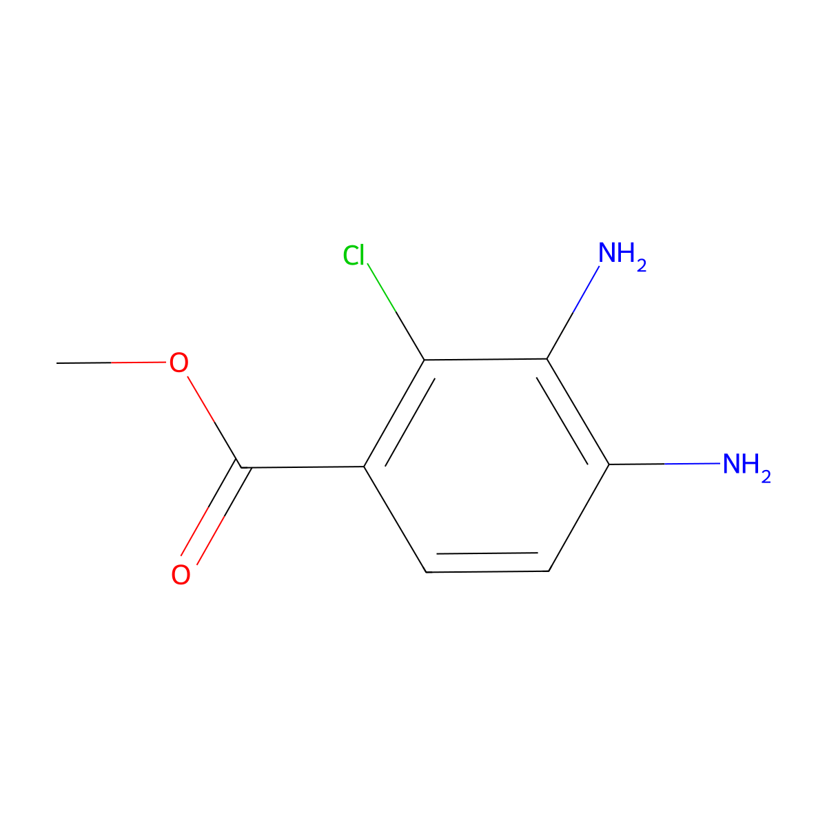 Methyl 3,4-diamino-2-chlorobenzoate molecular structure, CAS 1078728-17-2