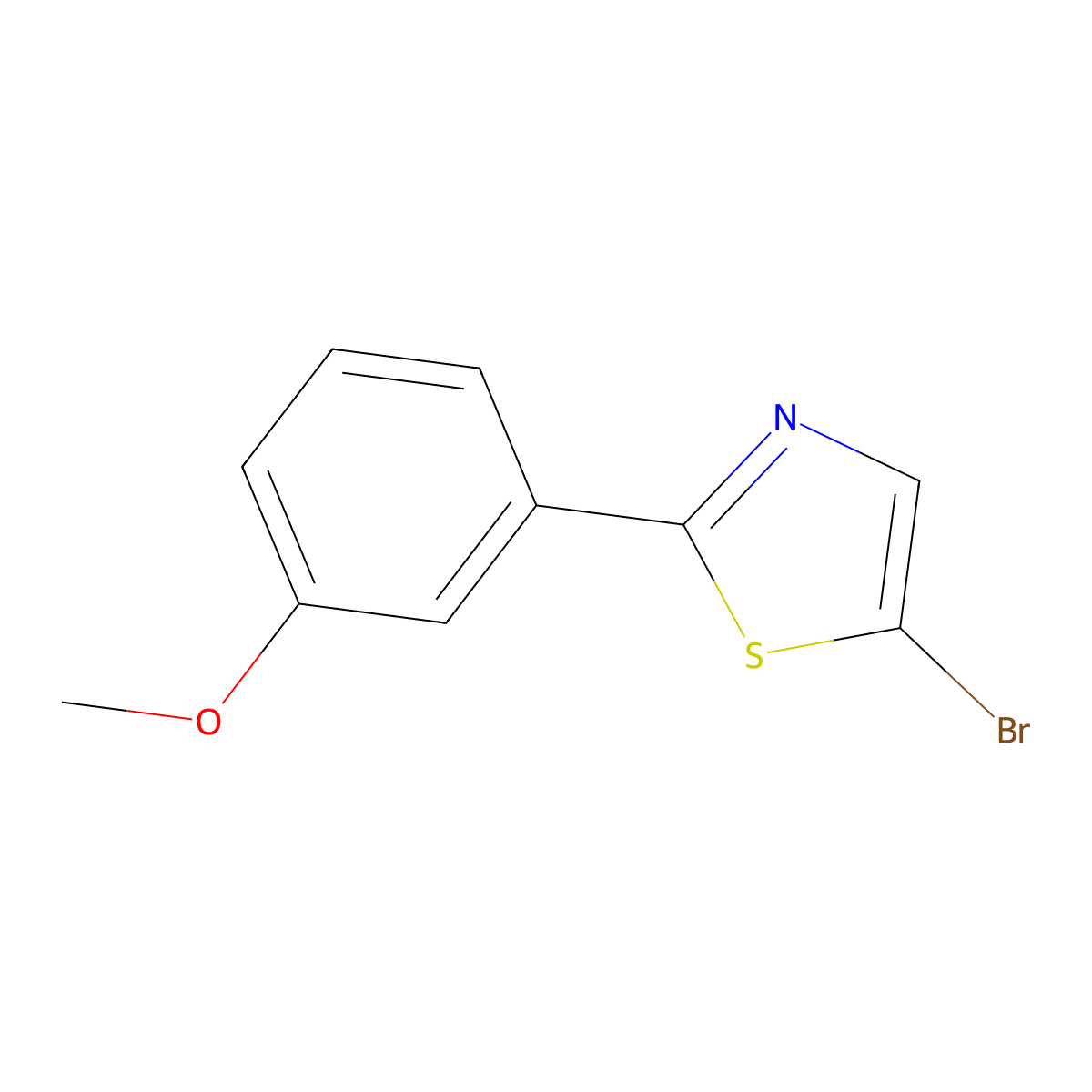 5-Bromo-2-(3-methoxyphenyl) thiazole molecular structure, CAS 1078734-00-5