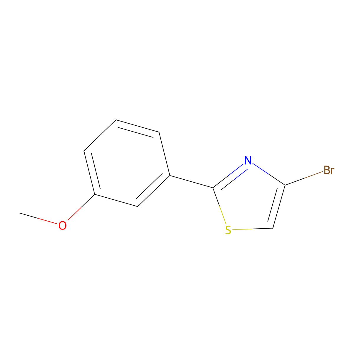 4-Bromo-2-(3-methoxyphenyl)thiazole molecular structure, CAS 1078734-04-9