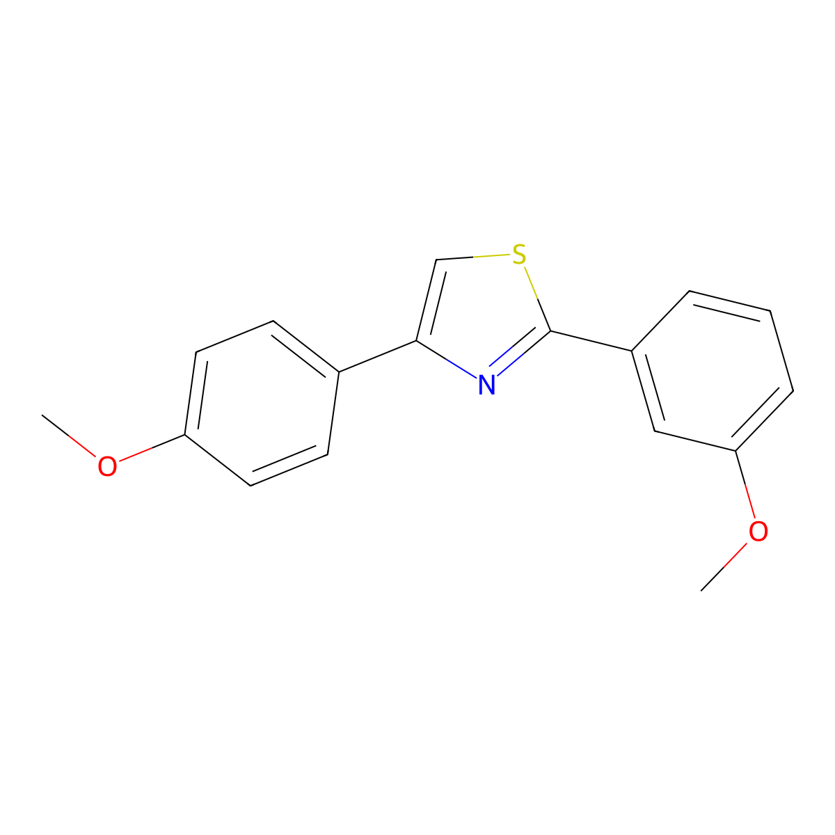 2-(3-Methoxyphenyl)-4-(4-methoxyphenyl)-1,3-thiazole molecular structure, CAS 1078734-05-0