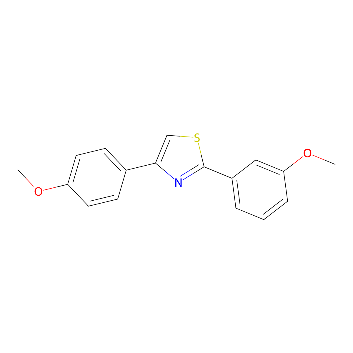 2-(3-Methoxyphenyl)-4-(4-methoxyphenyl)-1,3-thiazole molecular structure, CAS 1078734-05-0