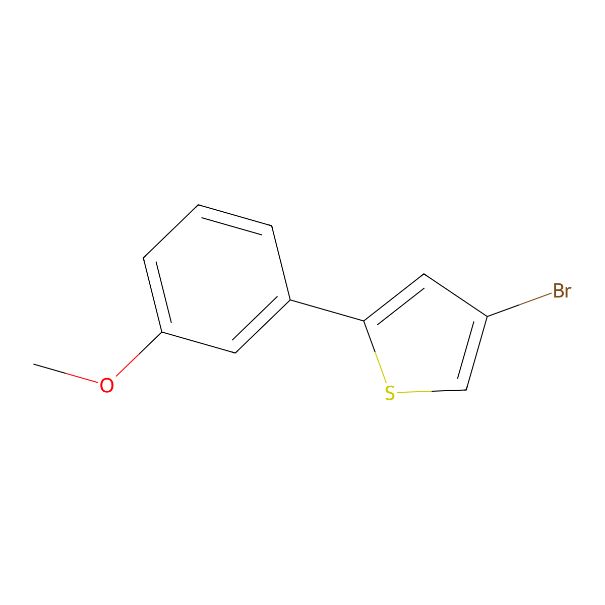 4-Bromo-2-(3-methoxyphenyl)thiophene molecular structure, CAS 1078734-22-1