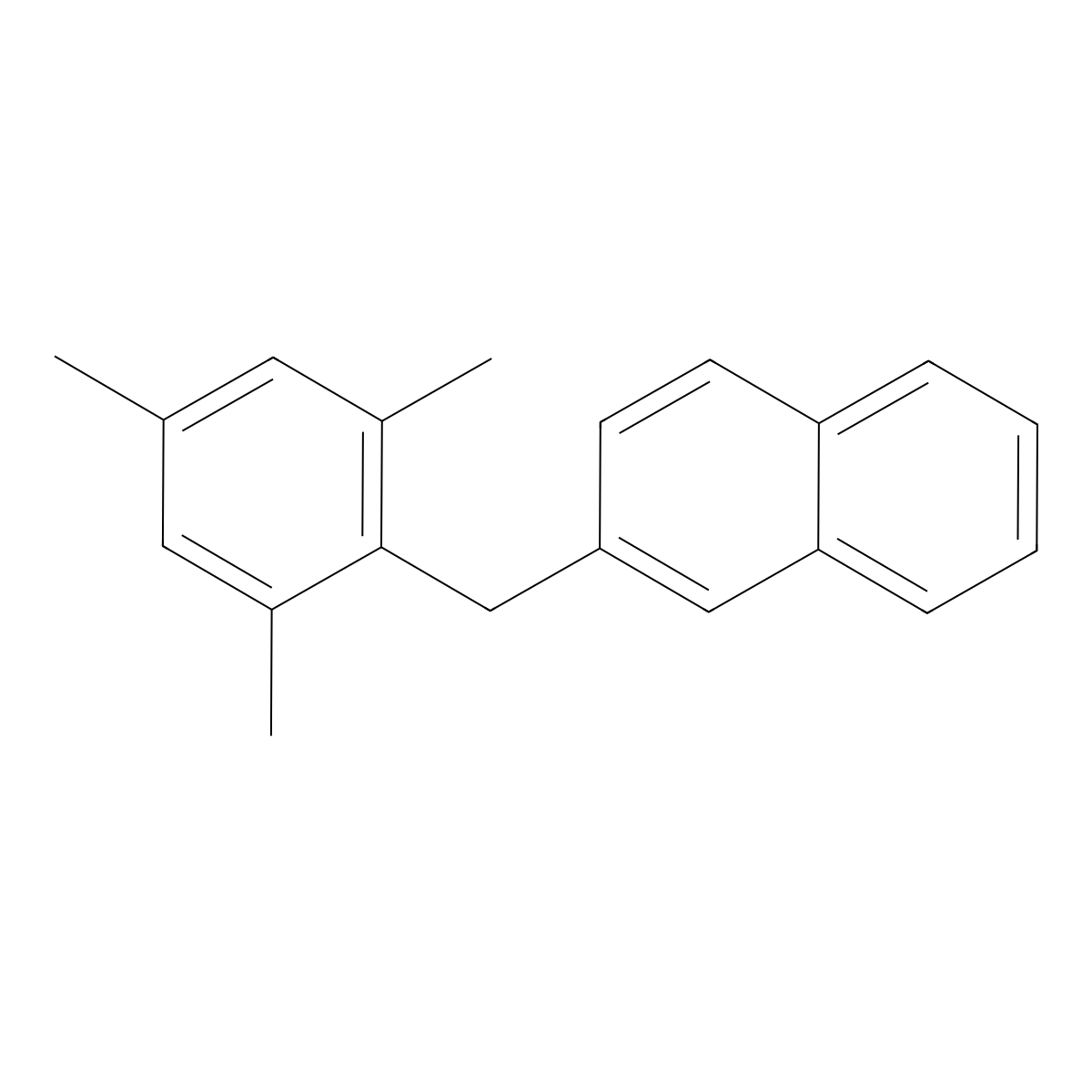2-[(2,4,6-Trimethylphenyl)methyl]naphthalene molecular structure, CAS 1078758-40-3
