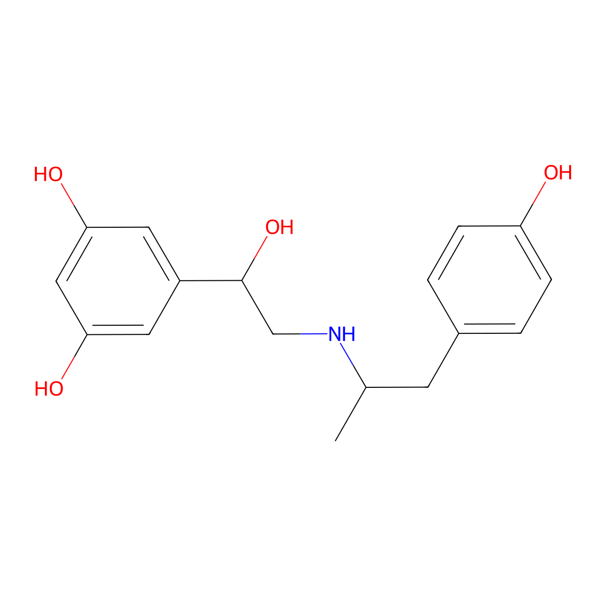 Fenoterol molecular structure, CAS 107878-38-6
