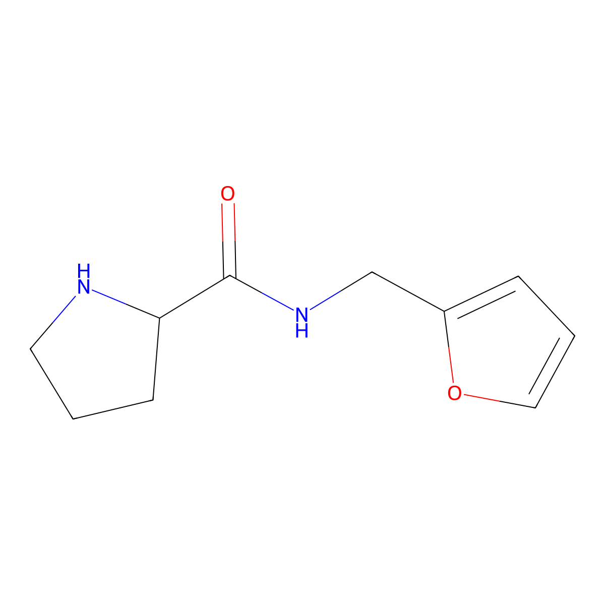 N-(Furan-2-ylmethyl)pyrrolidine-2-carboxamide molecular structure, CAS 1078791-17-9