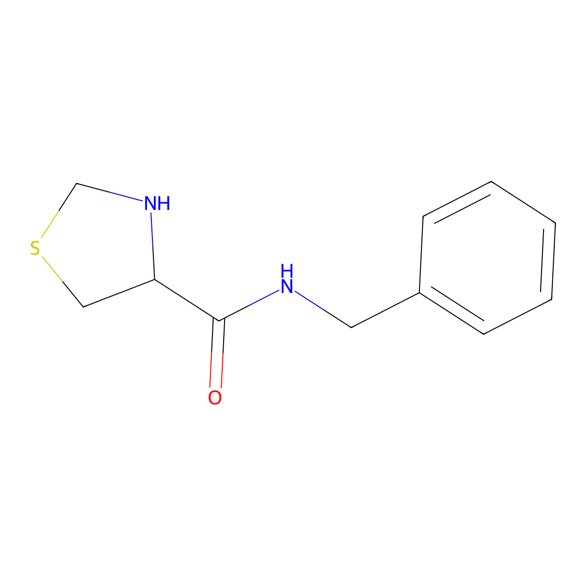 N-benzyl-1,3-thiazolidine-4-carboxamide molecular structure, CAS 1078791-21-5