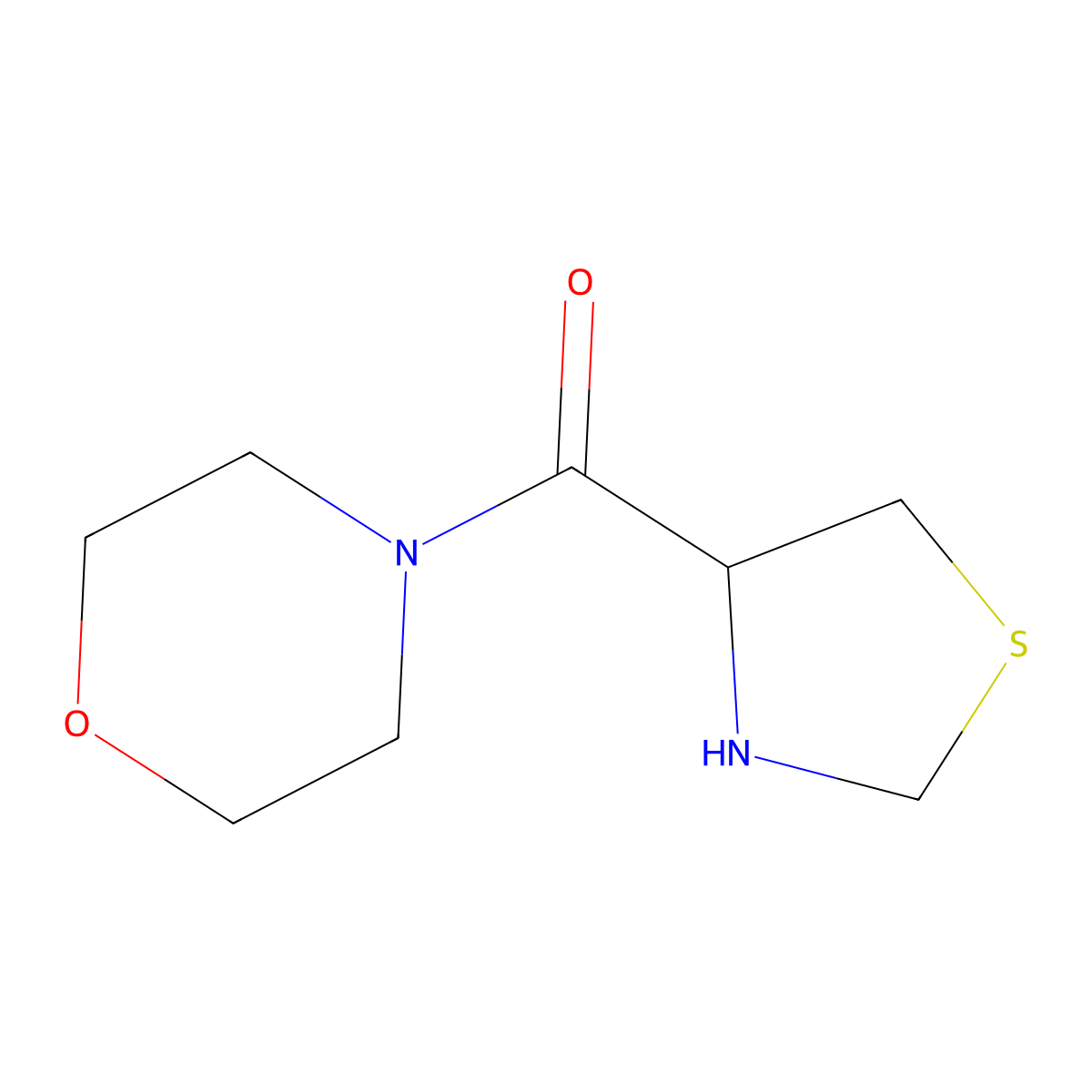 4-(1,3-Thiazolidine-4-carbonyl)morpholine molecular structure, CAS 1078791-22-6