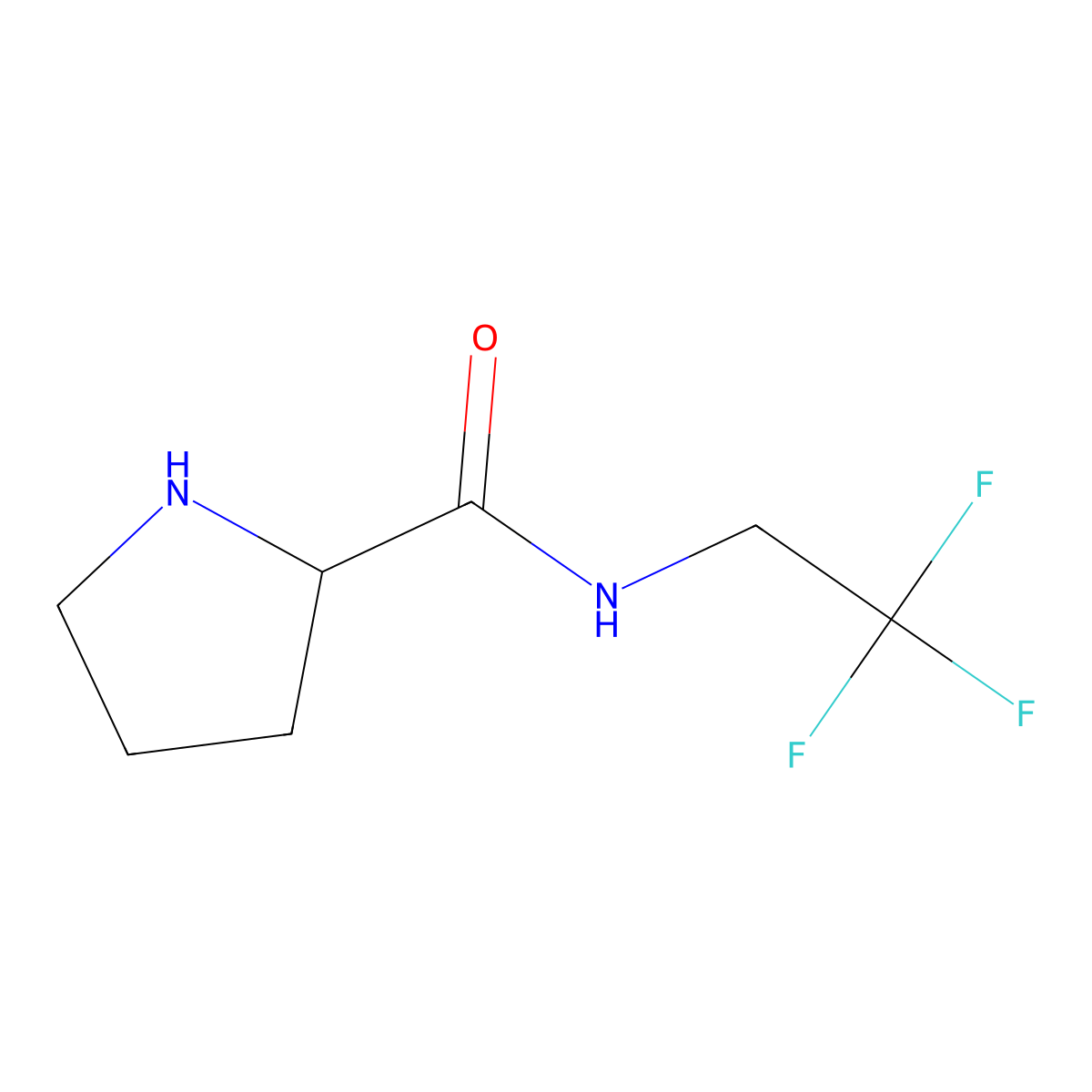 N-(2,2,2-trifluoroethyl)pyrrolidine-2-carboxamide molecular structure, CAS 1078791-24-8