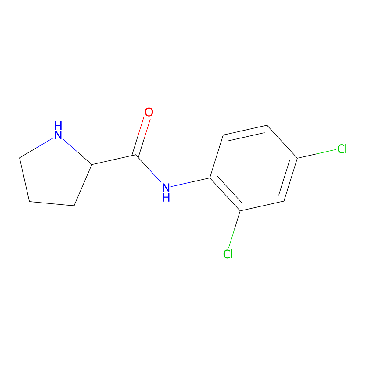 N-(2,4-Dichlorophenyl)pyrrolidine-2-carboxamide molecular structure, CAS 1078791-25-9