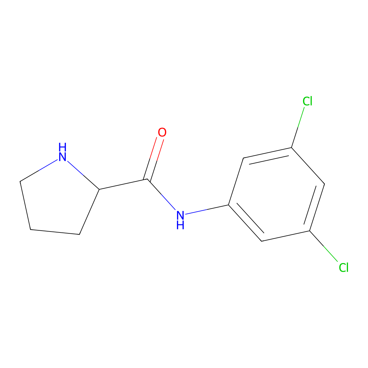 N-(3,5-Dichlorophenyl)pyrrolidine-2-carboxamide molecular structure, CAS 1078791-26-0