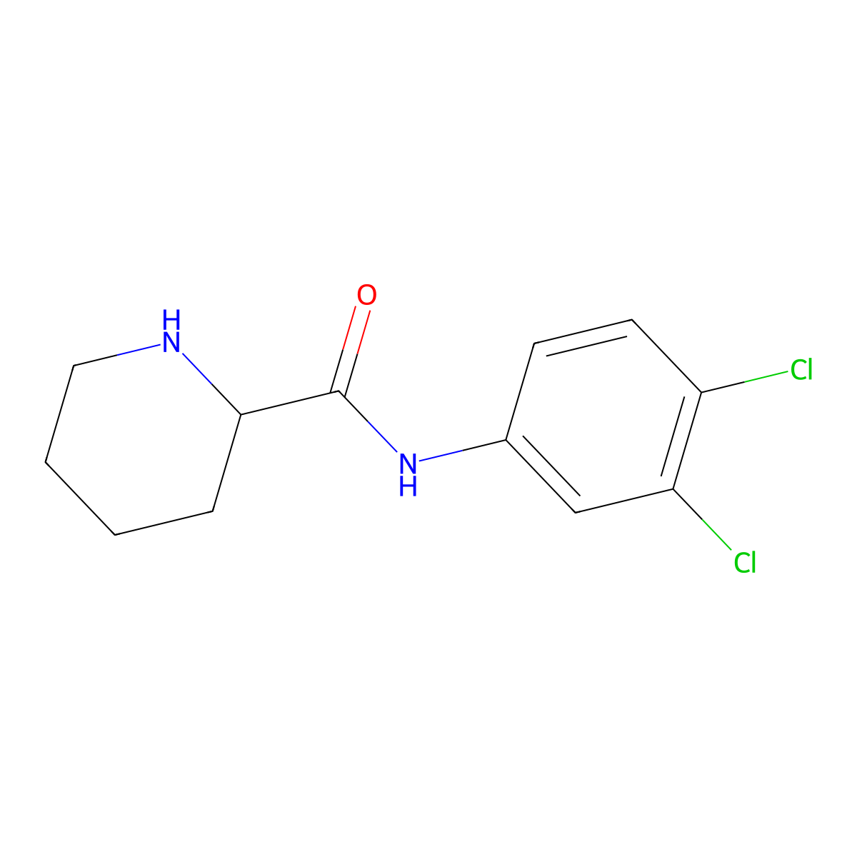 N-(3,4-Dichlorophenyl)piperidine-2-carboxamide molecular structure, CAS 1078791-28-2