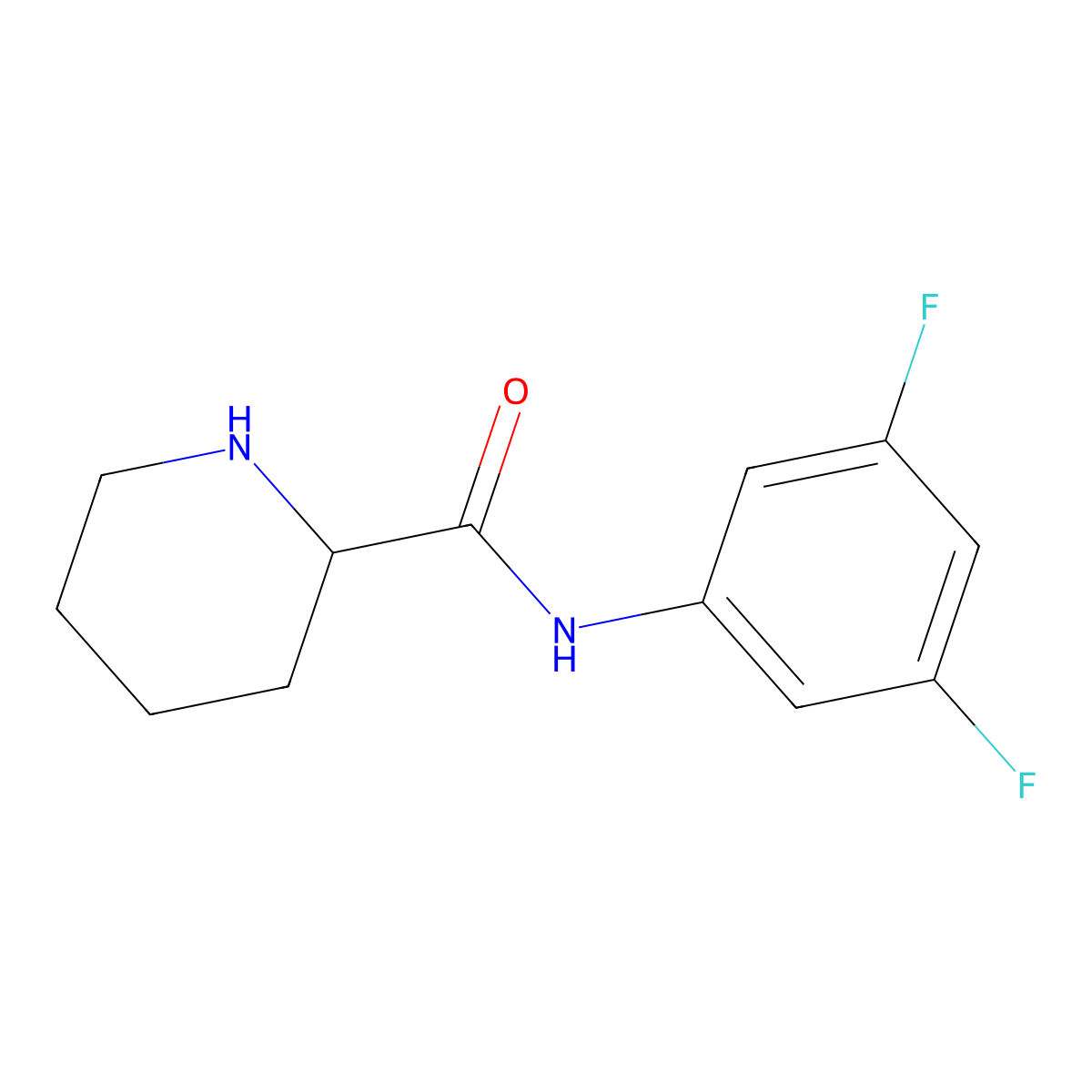N-(3,5-Difluorophenyl)piperidine-2-carboxamide molecular structure, CAS 1078791-29-3