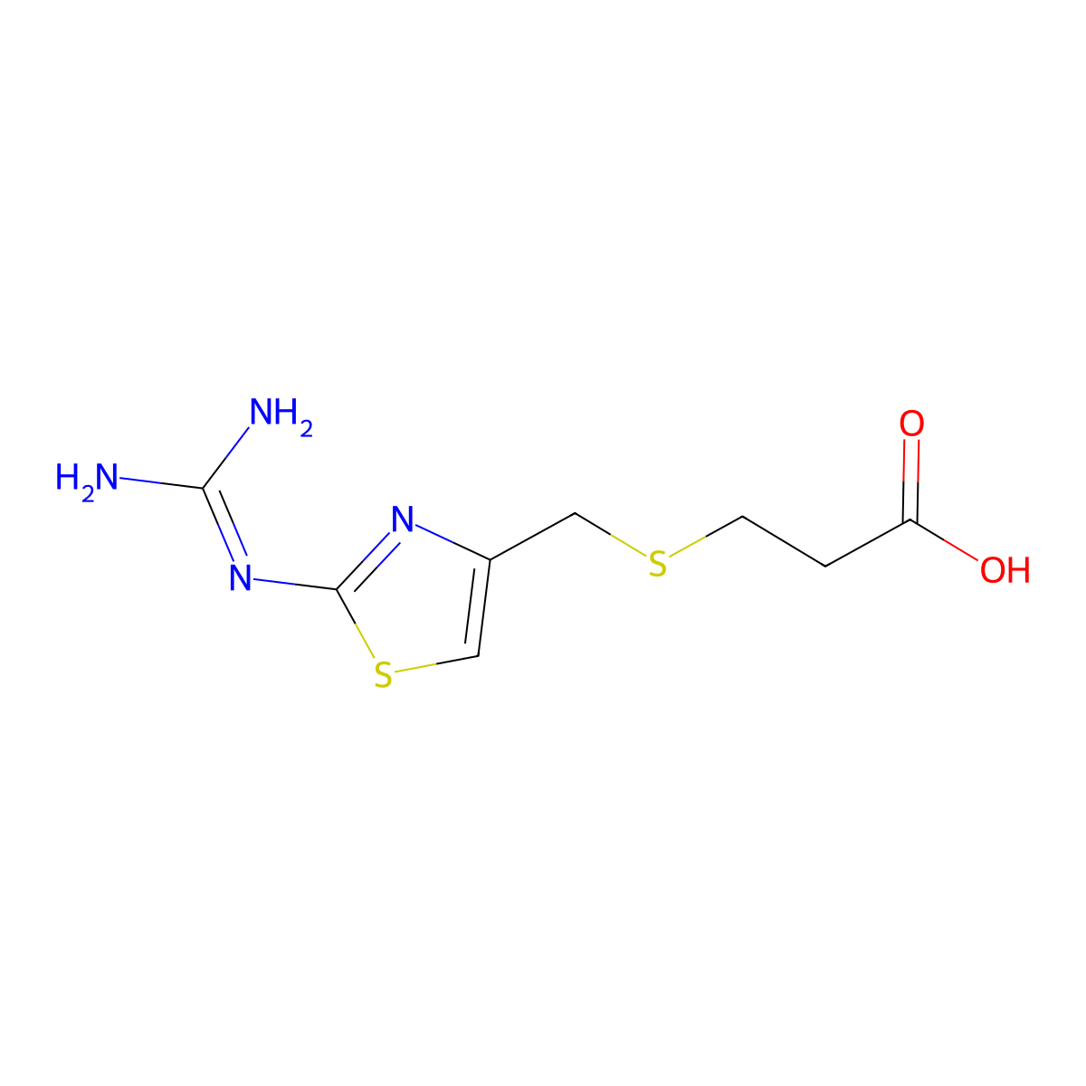 Famotidine propionic acid molecular structure, CAS 107880-74-0