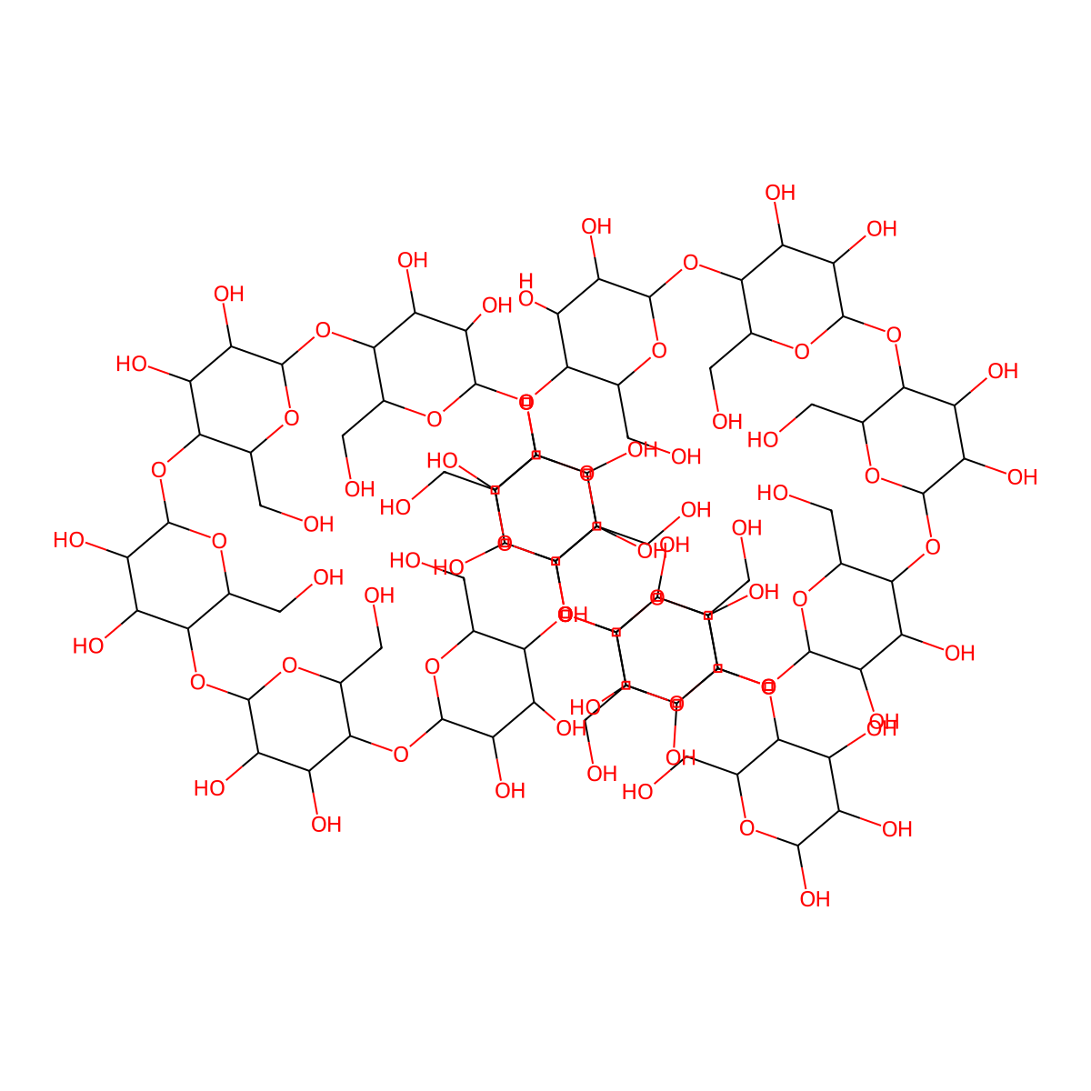 Maltotetradecaose molecular structure, CAS 107882-52-0