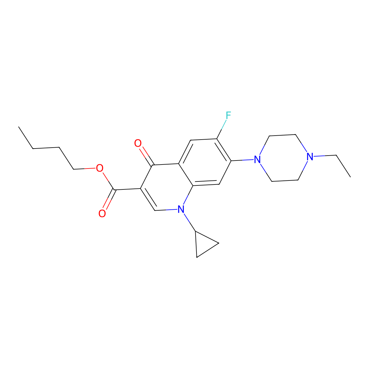Enrofloxacin Butyl Ester molecular structure, CAS 107884-22-0