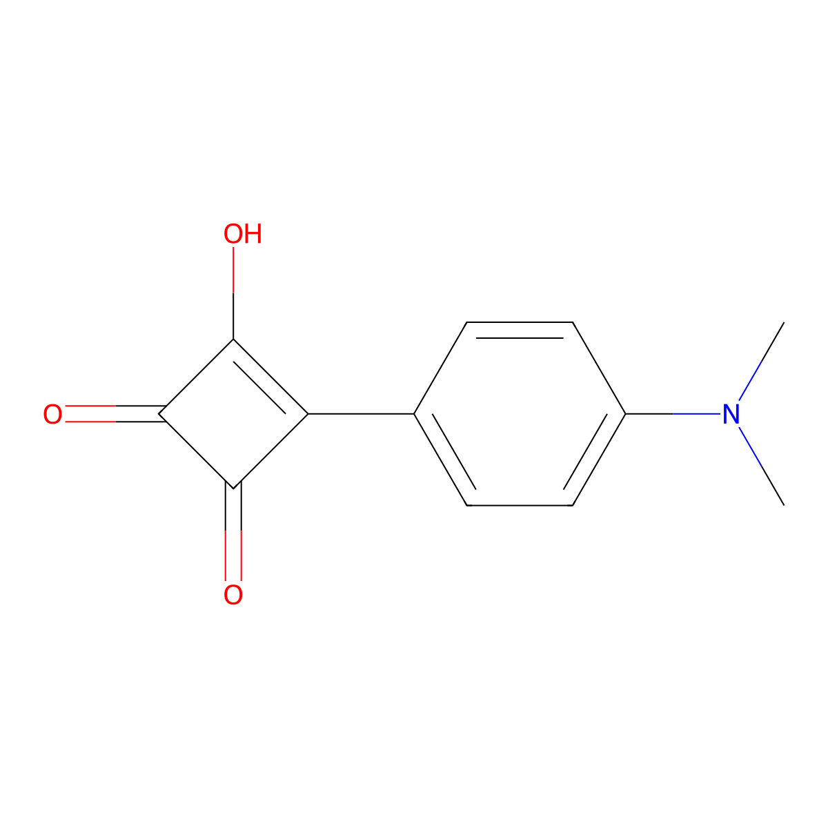 3-Cyclobutene-1,2-dione, 3-[4-(dimethylamino)phenyl]-4-hydroxy- molecular structure, CAS 107885-39-2