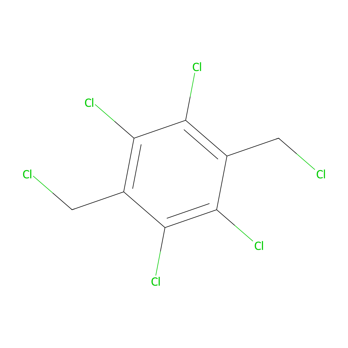 Alpha,alpha',2,3,5,6-hexachloro-4-xylene molecular structure, CAS 1079-17-0