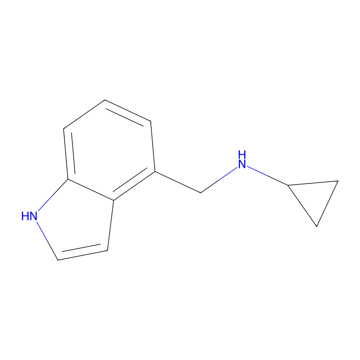 N-((1H-indol-4-yl)methyl)cyclopropanamine molecular structure, CAS 1079-34-1