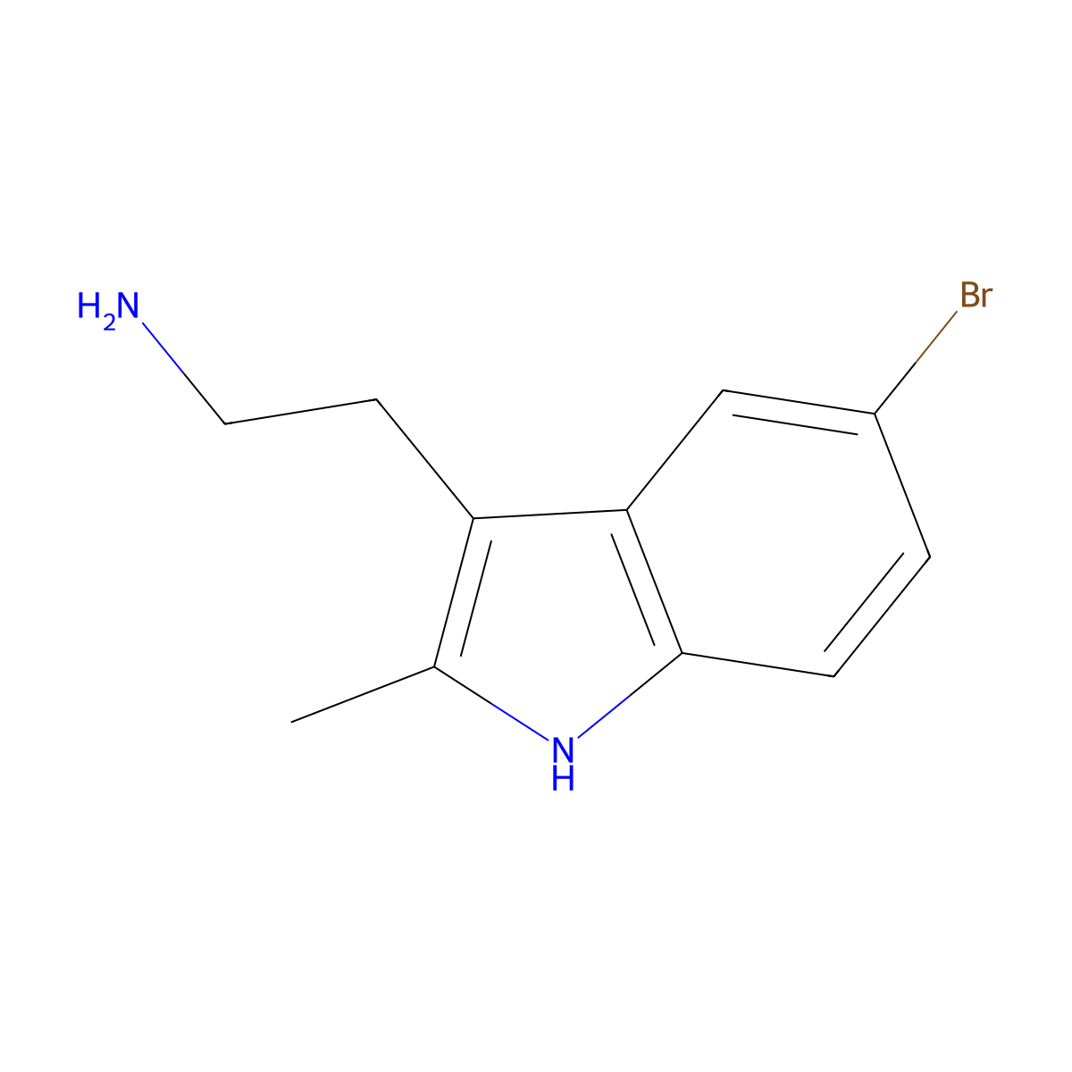 2-(5-bromo-2-methyl-1H-indol-3-yl)ethanamine molecular structure, CAS 1079-43-2