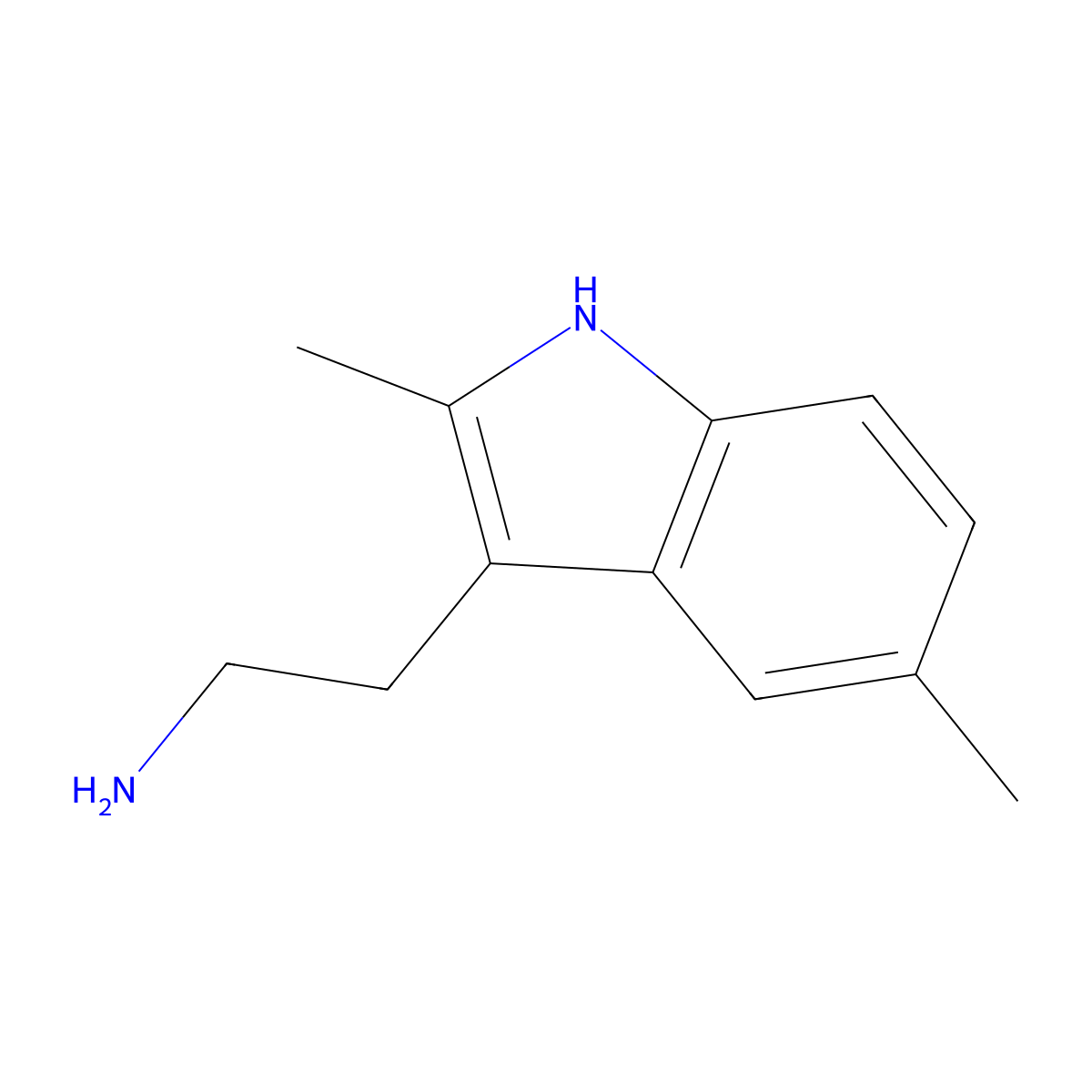 2-(2,5-dimethyl-1H-indol-3-yl)ethan-1-amine molecular structure, CAS 1079-44-3
