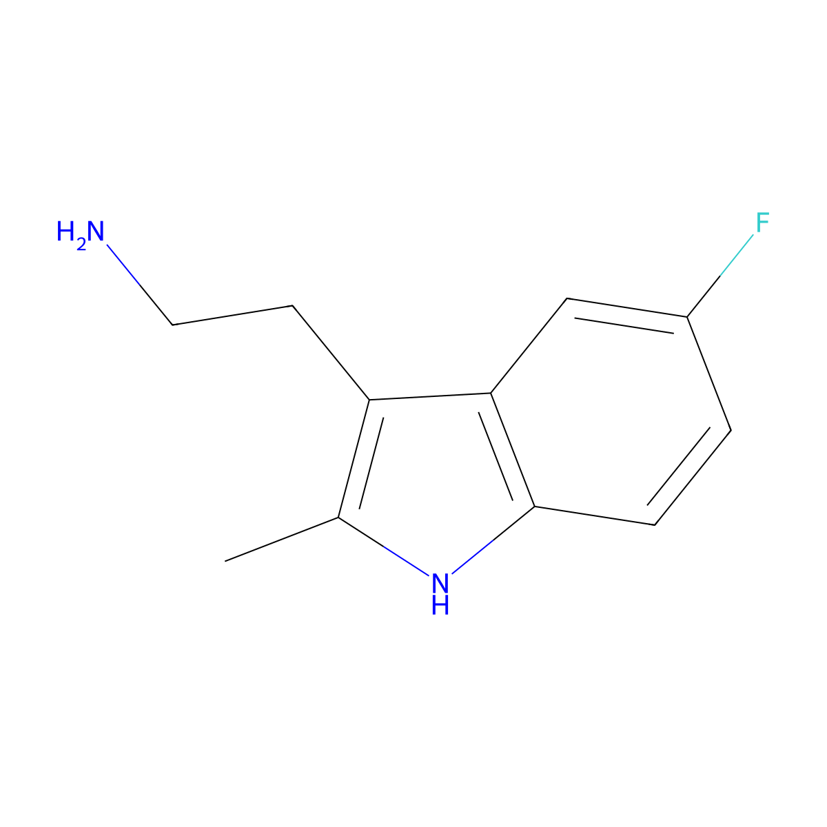 5-Fluoro-2-methyl-1H-indole-3-ethanamine molecular structure, CAS 1079-45-4