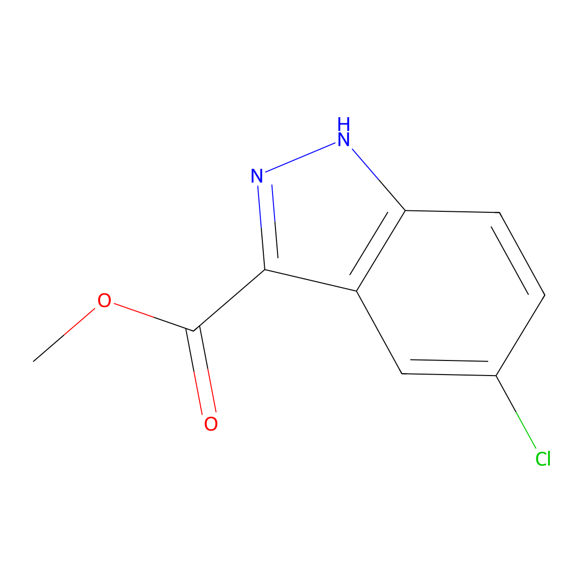 1H-Indazole-3-carboxylic acid, 5-chloro-, methyl ester molecular structure, CAS 1079-46-5