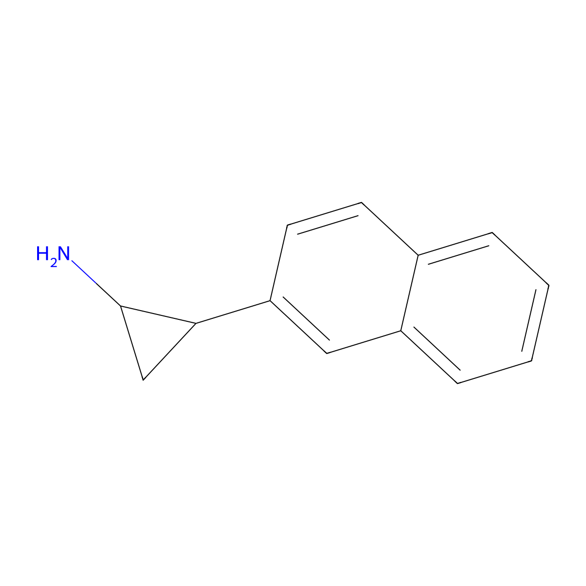 rac-(1R,2S)-2-(naphthalen-2-yl)cyclopropan-1-amine molecular structure, CAS 1079-81-8