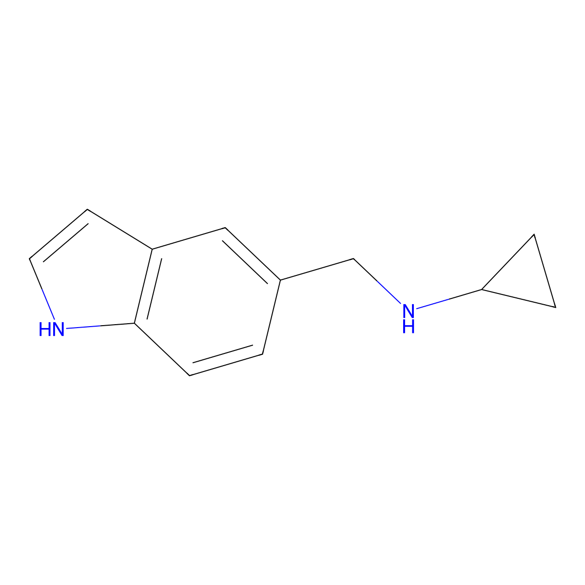N-(1H-indol-5-ylmethyl)cyclopropanamine molecular structure, CAS 1079-85-2