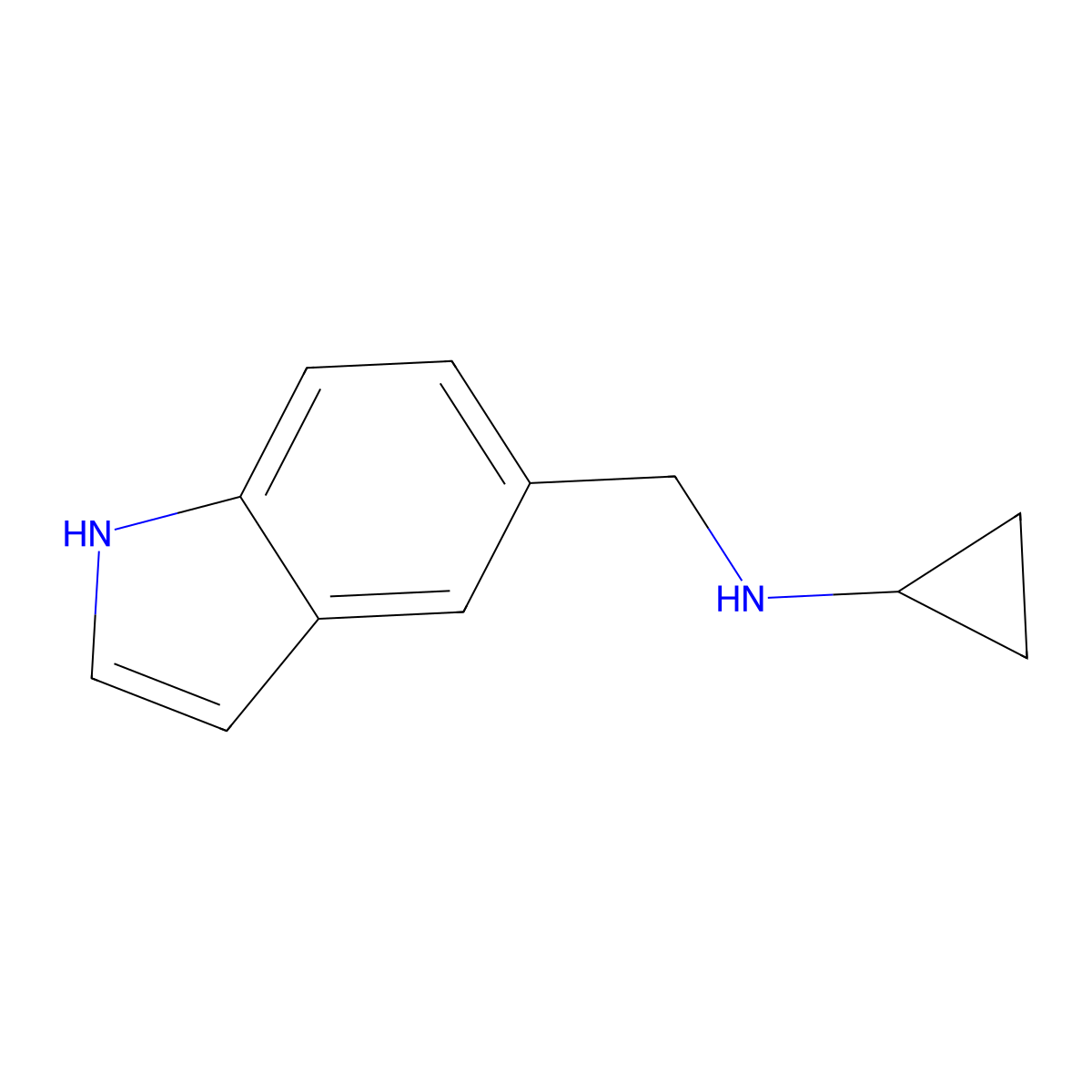 N-(1H-indol-5-ylmethyl)cyclopropanamine molecular structure, CAS 1079-85-2