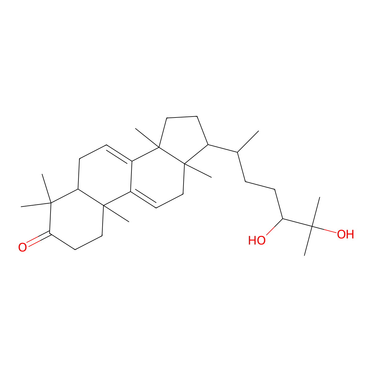 Ganodermanondiol molecular structure, CAS 107900-76-5