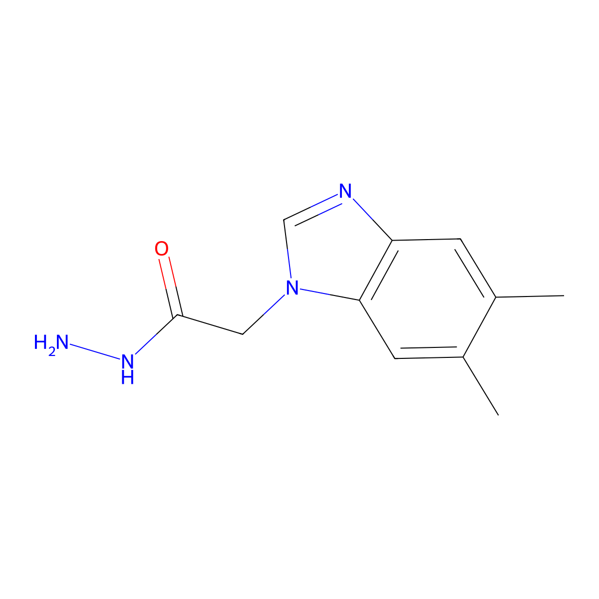 2-(5,6-dimethyl-1H-benzimidazol-1-yl)acetohydrazide molecular structure, CAS 107902-99-8