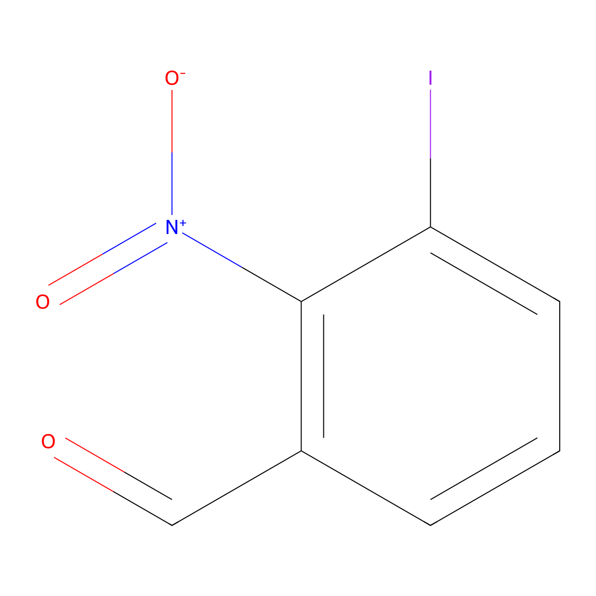 3-Iodo-2-nitrobenzaldehyde molecular structure, CAS 1079039-16-9