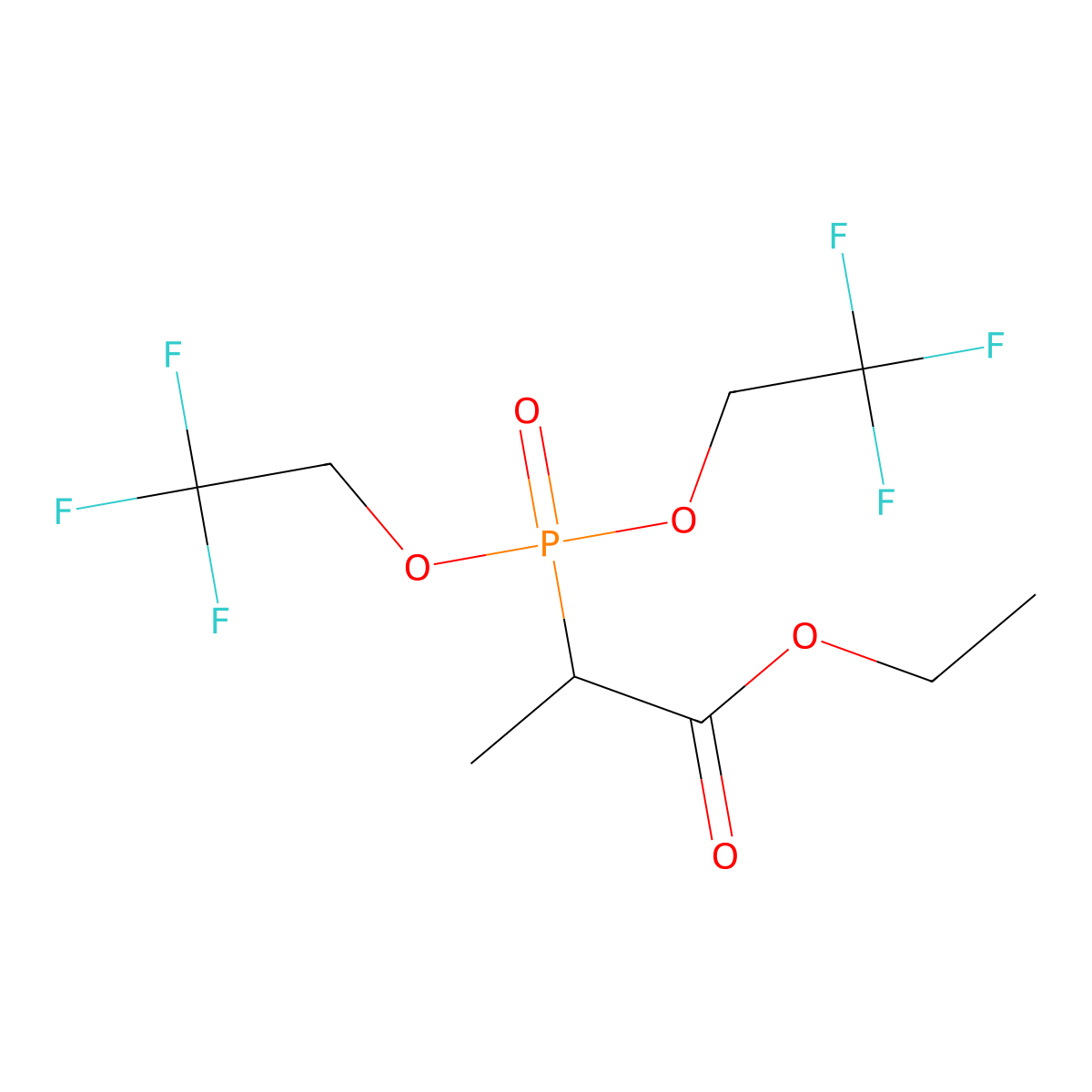 Ethyl 2-[bis(2,2,2-trifluoroethoxy)phosphoryl]propanoate molecular structure, CAS 107905-52-2