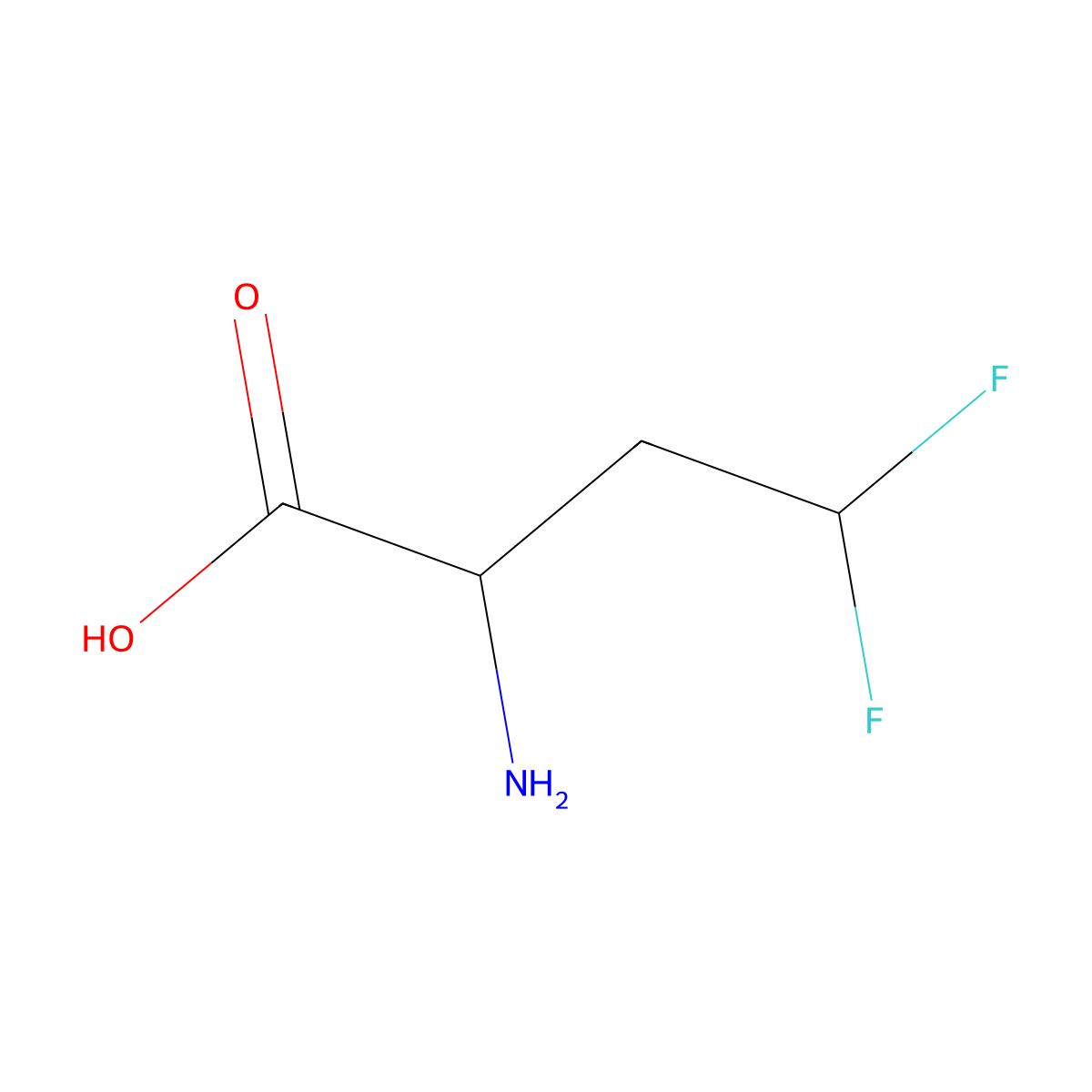 2-Amino-4,4-difluorobutanoic acid molecular structure, CAS 107910-31-6