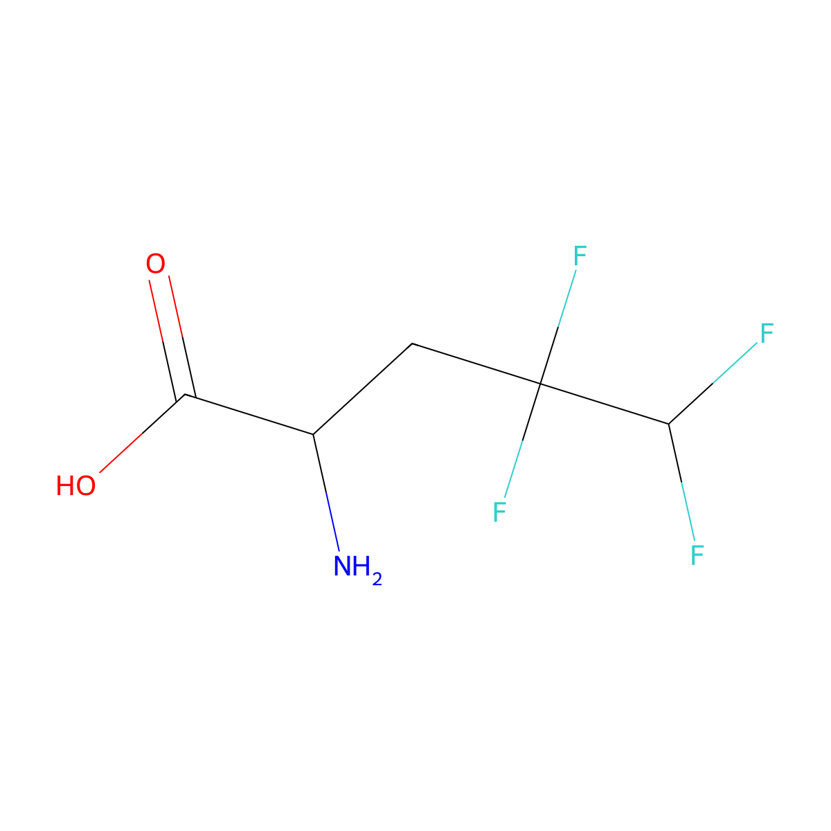 2-Amino-4,4,5,5-tetrafluoropentanoic acid molecular structure, CAS 107910-32-7