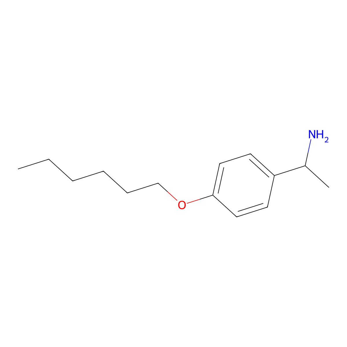 p-(Hexyloxy)-alpha-methylbenzylamine molecular structure, CAS 107916-76-7