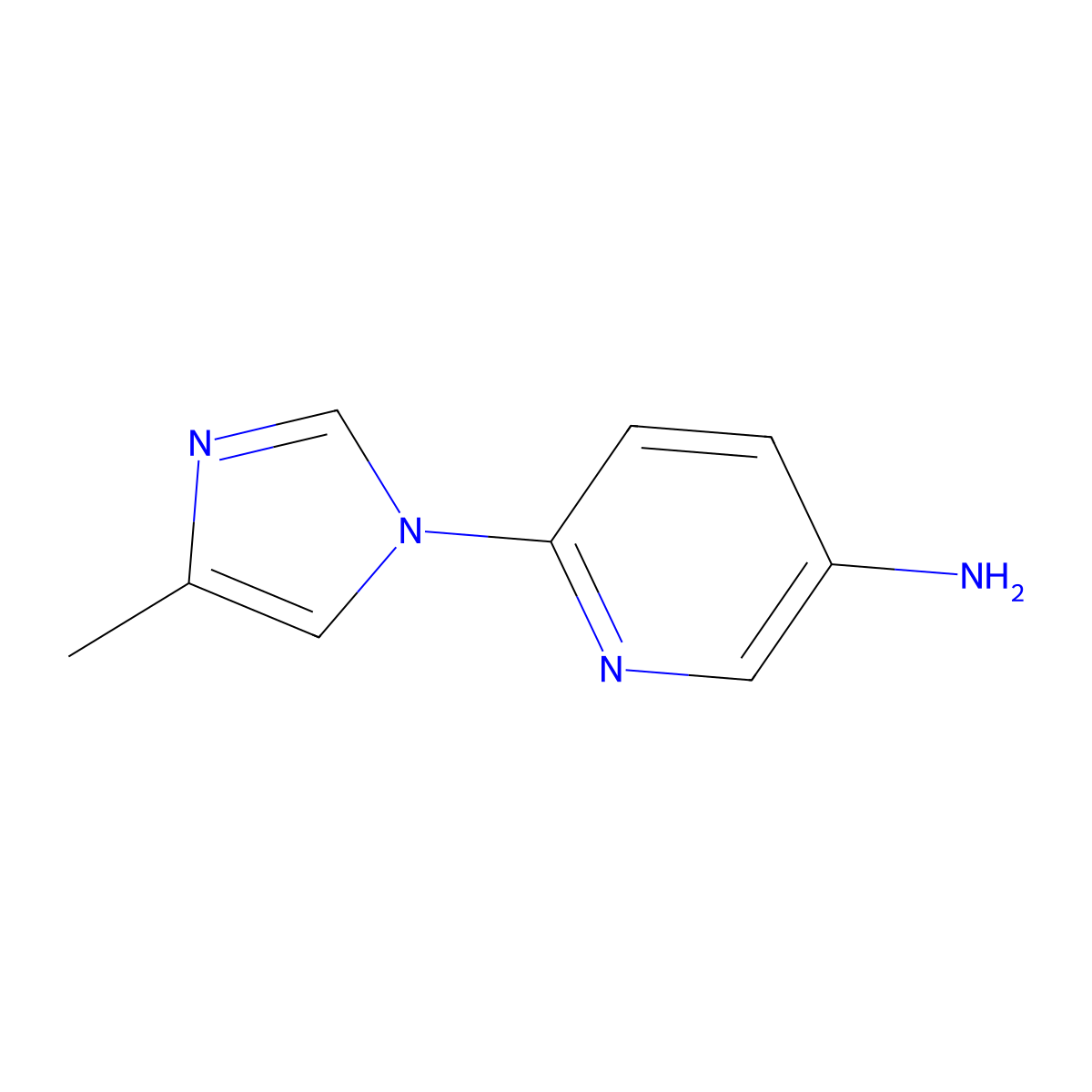 6-(4-methyl-1H-imidazol-1-yl)pyridin-3-amine molecular structure, CAS 1079178-03-2