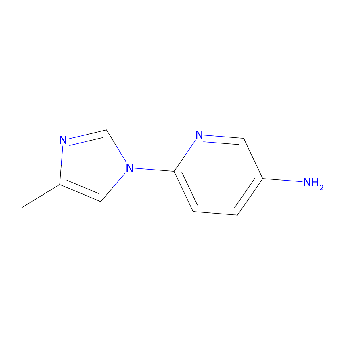 6-(4-methyl-1H-imidazol-1-yl)pyridin-3-amine molecular structure, CAS 1079178-03-2