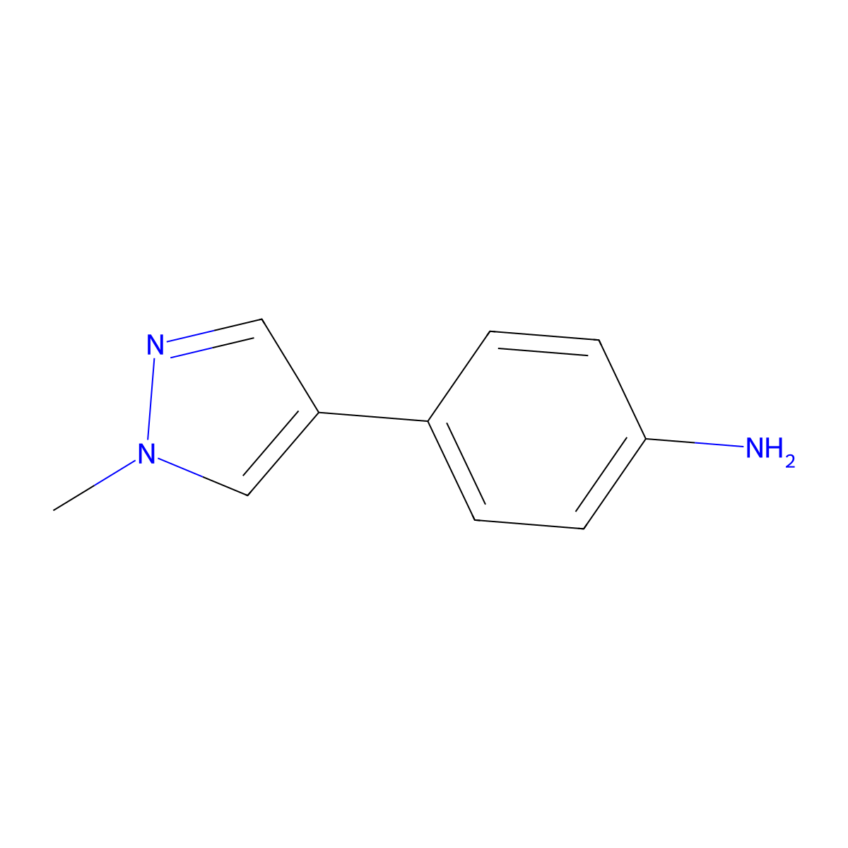 4-(1-Methyl-1H-pyrazol-4-yl)aniline molecular structure, CAS 1079178-22-5