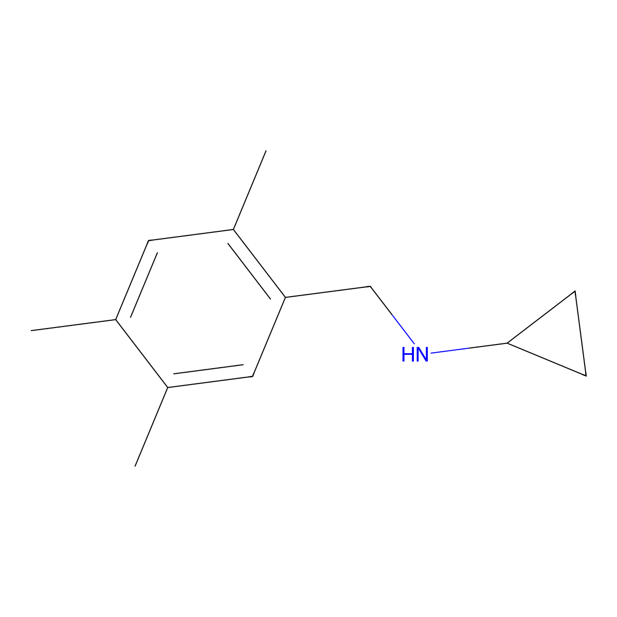 N-(2,4,5-Trimethylbenzyl)cyclopropanamine molecular structure, CAS 1079178-94-1