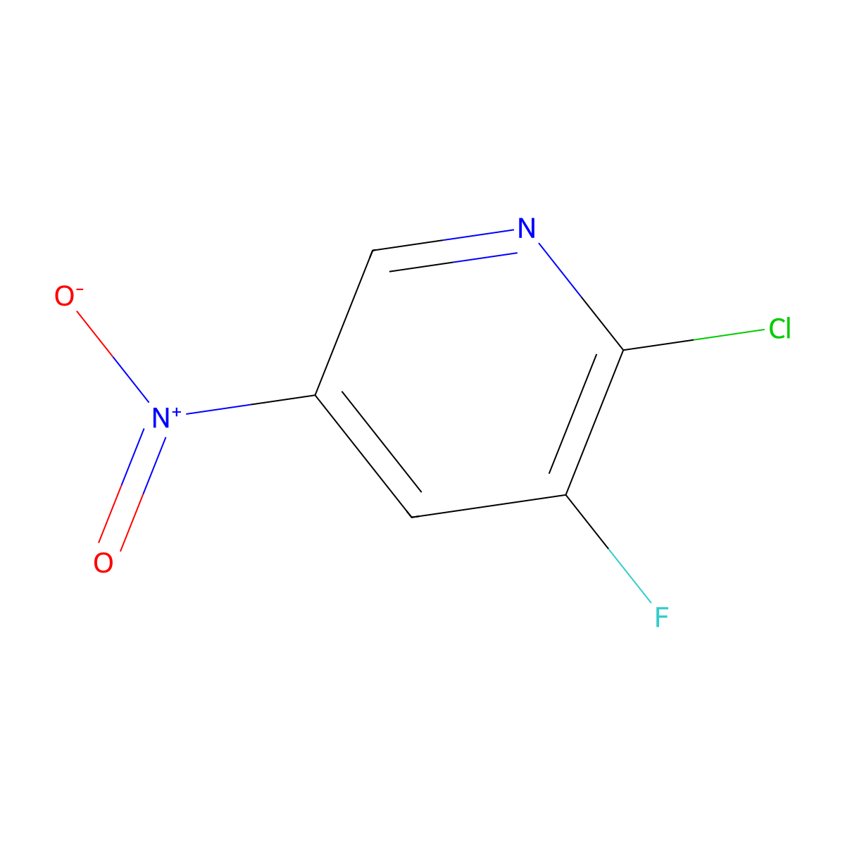 2-Chloro-3-fluoro-5-nitropyridine molecular structure, CAS 1079179-12-6