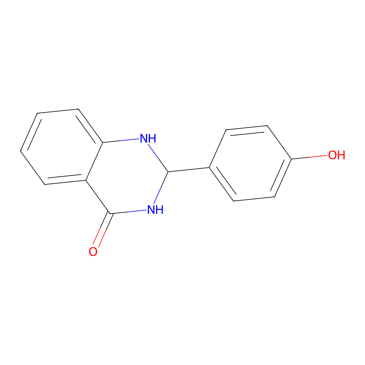 2-(4-Hydroxy-phenyl)-2,3-dihydro-1H-quinazolin-4-one molecular structure, CAS 107920-18-3