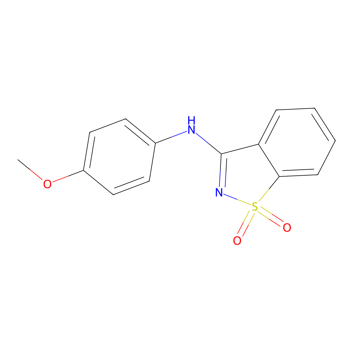 N-(4-methoxyphenyl)-1,1-dioxo-1,2-benzothiazol-3-amine molecular structure, CAS 107920-31-0