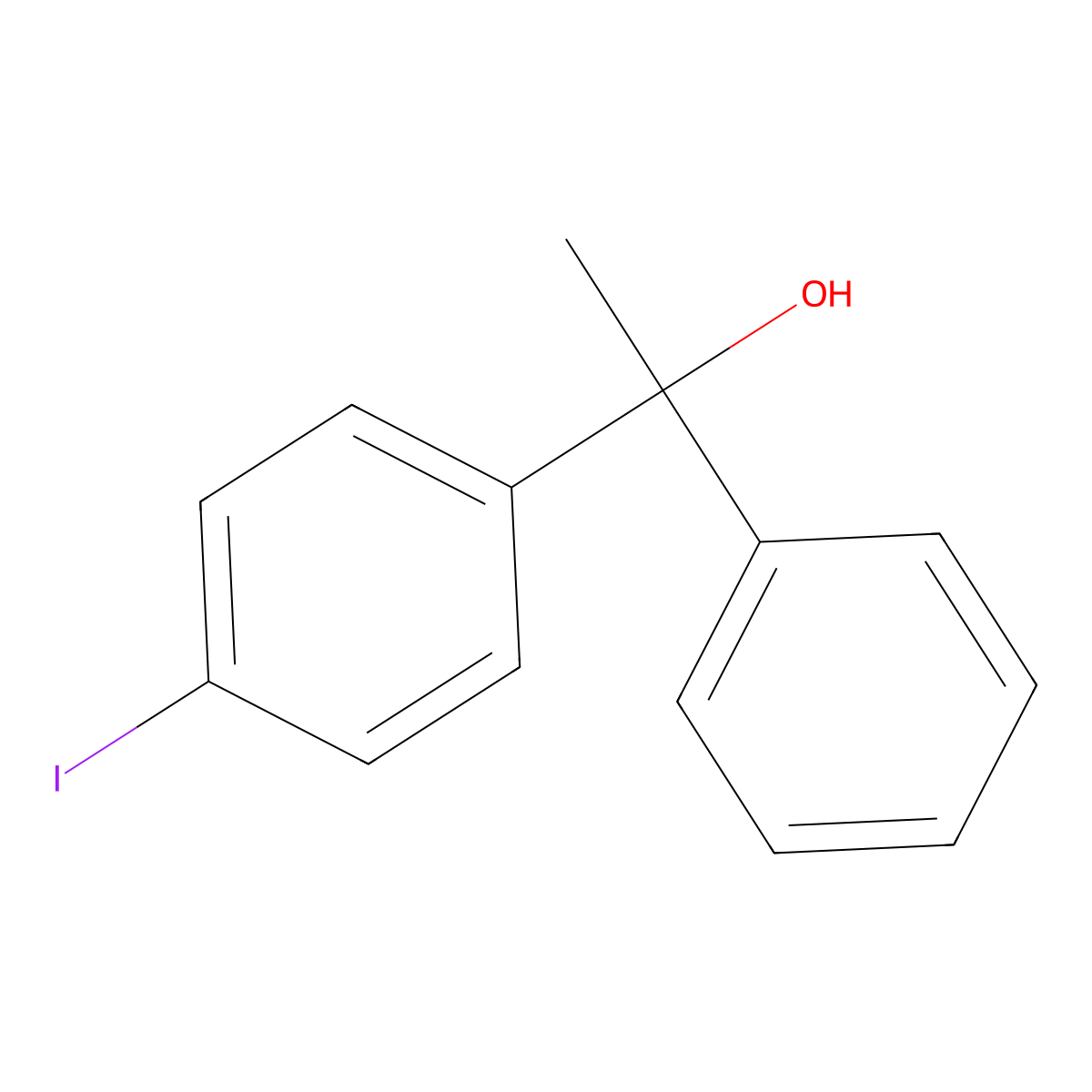 1-(4-Iodophenyl)-1-phenylethan-1-ol molecular structure, CAS 107920-58-1