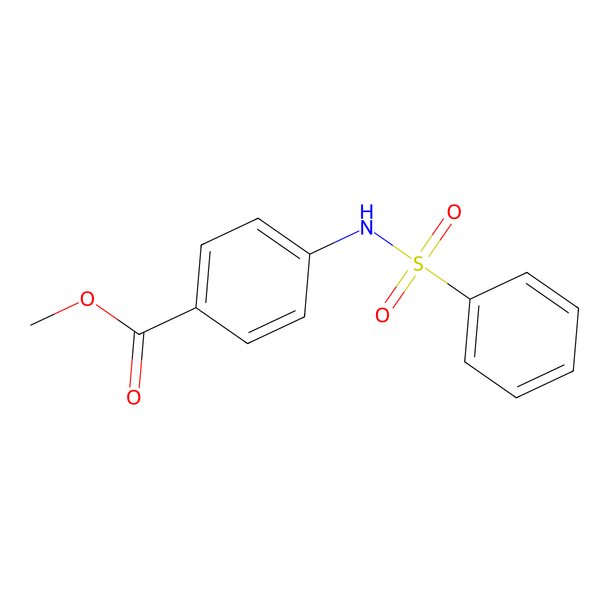 Methyl 4-benzenesulfonamidobenzoate molecular structure, CAS 107920-79-6
